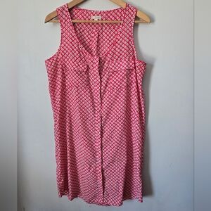 GAP Hot Pink and White Lightweight Sleeveless Summer Dress